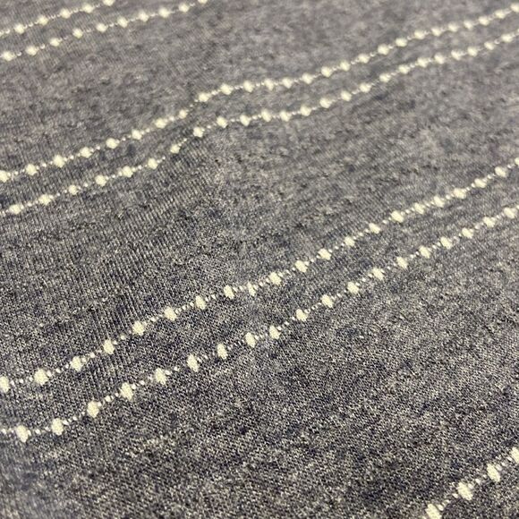 LOFT Gray and White Cap Sleeve Boxy Tee with Polka Dot striping size Medium - Picture 4 of 7